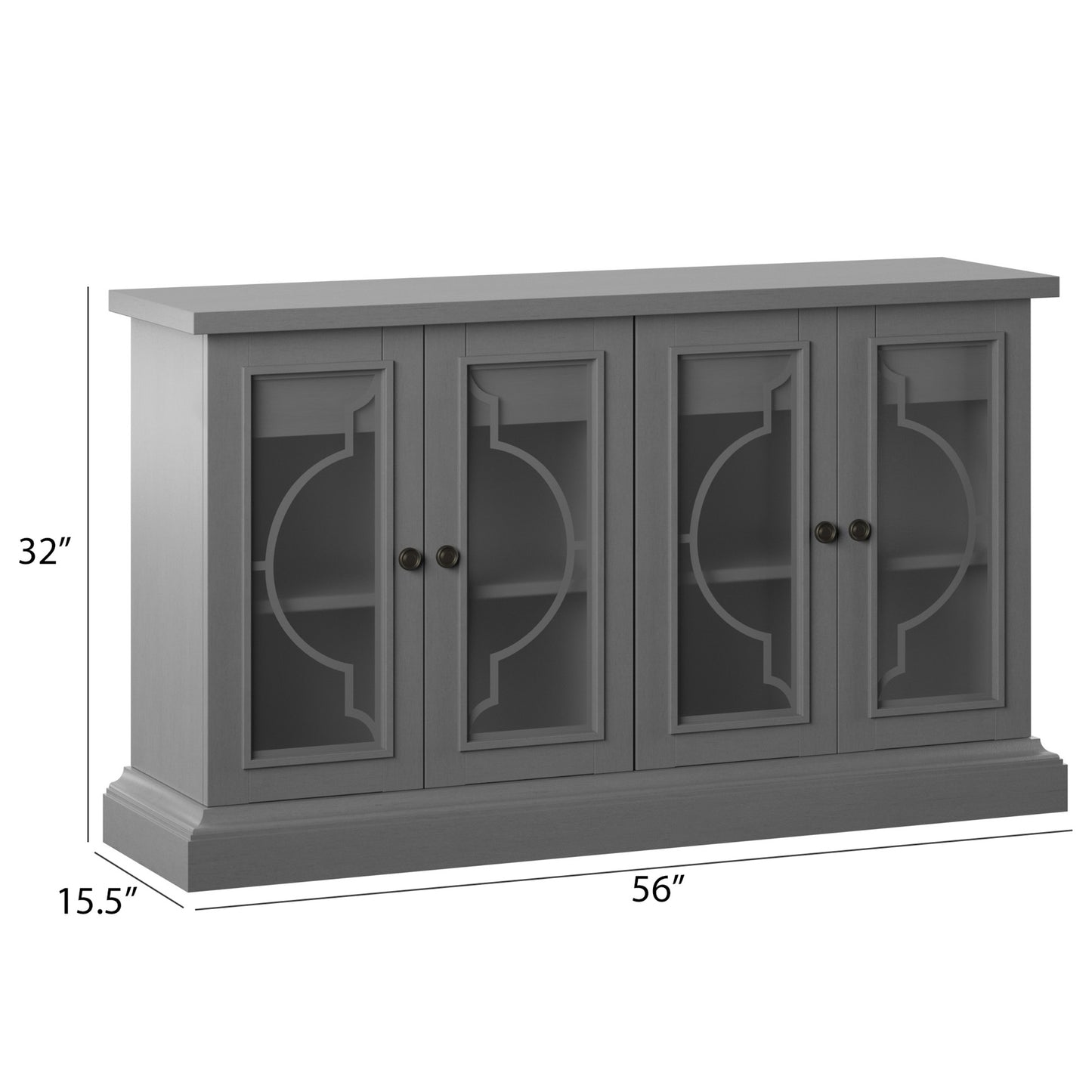 Twin Star Home Sideboard with Frosted Glass Doors