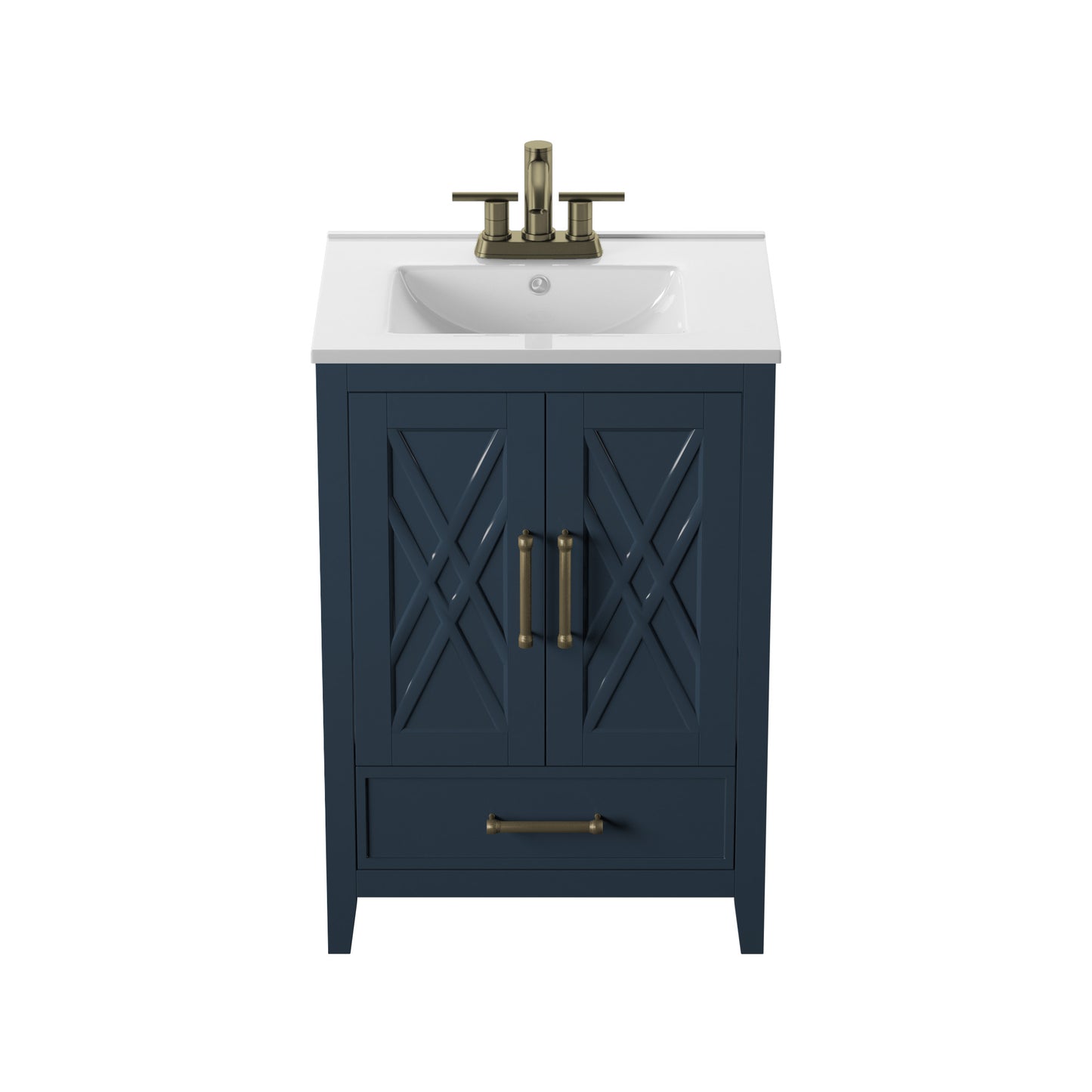 24" Single Bathroom Vanity with Lower Drawer
