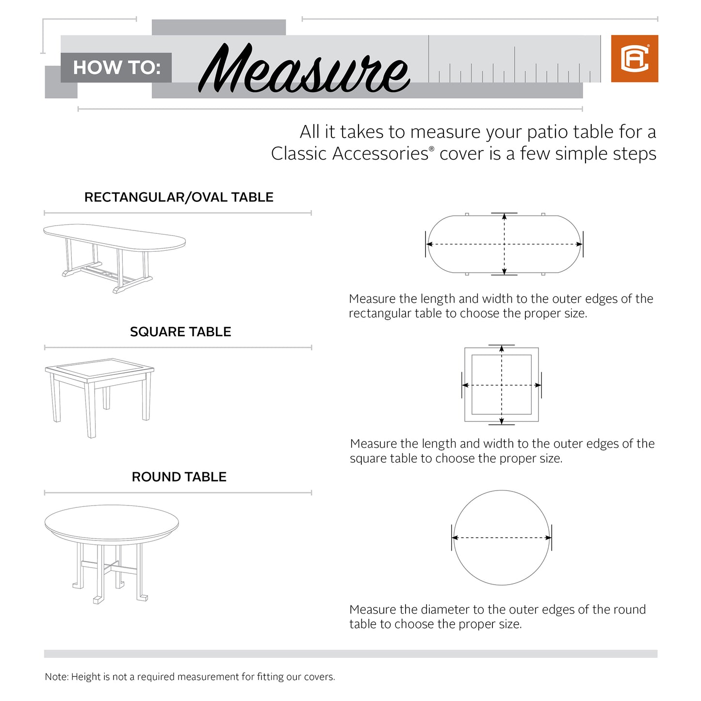 Classic Accessories Veranda's Best Waterproof Square Patio Table Cover with Umbrella Hole, 40 x 40 x 24 Inch