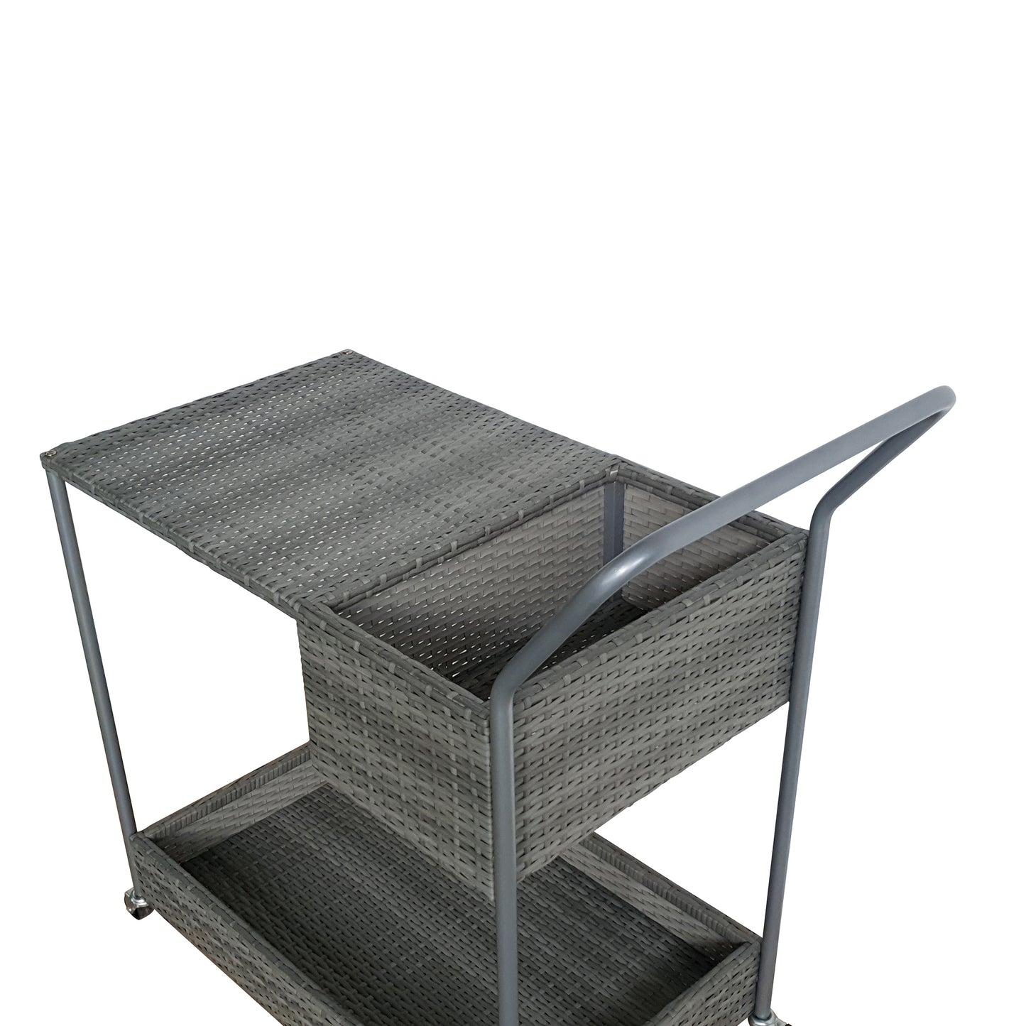 TK Classics Outdoor Wicker Bar Cart