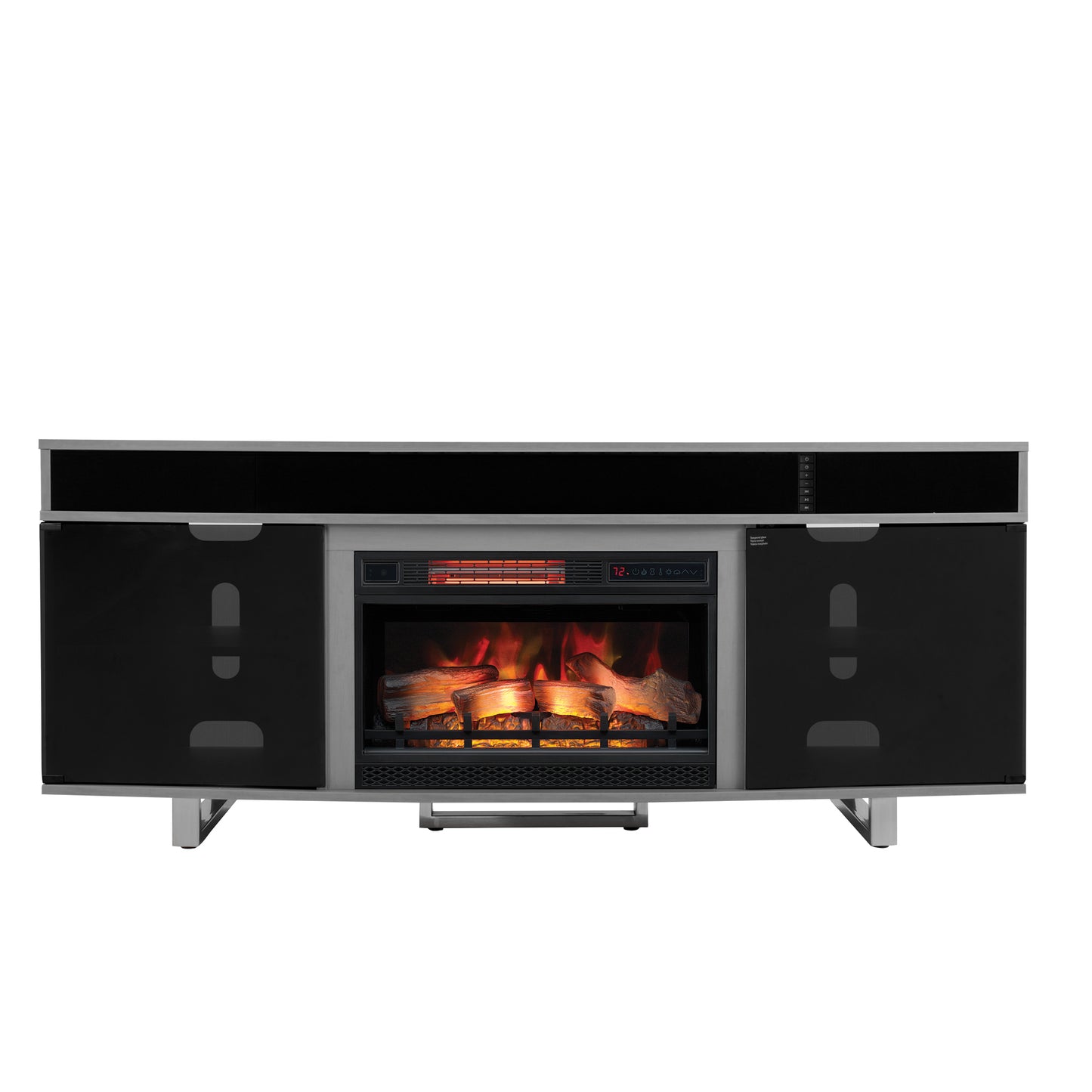 Enterprise TV Stand for TVs up to 80", Imperial Gray (Electric Fireplace sold separately)