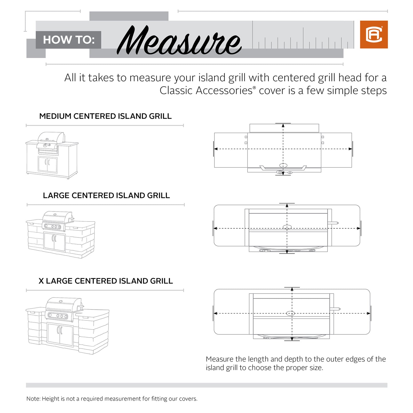 Classic Accessories Veranda's Best Waterproof Island Grill Cover, 86 x 42 x 48 Inch