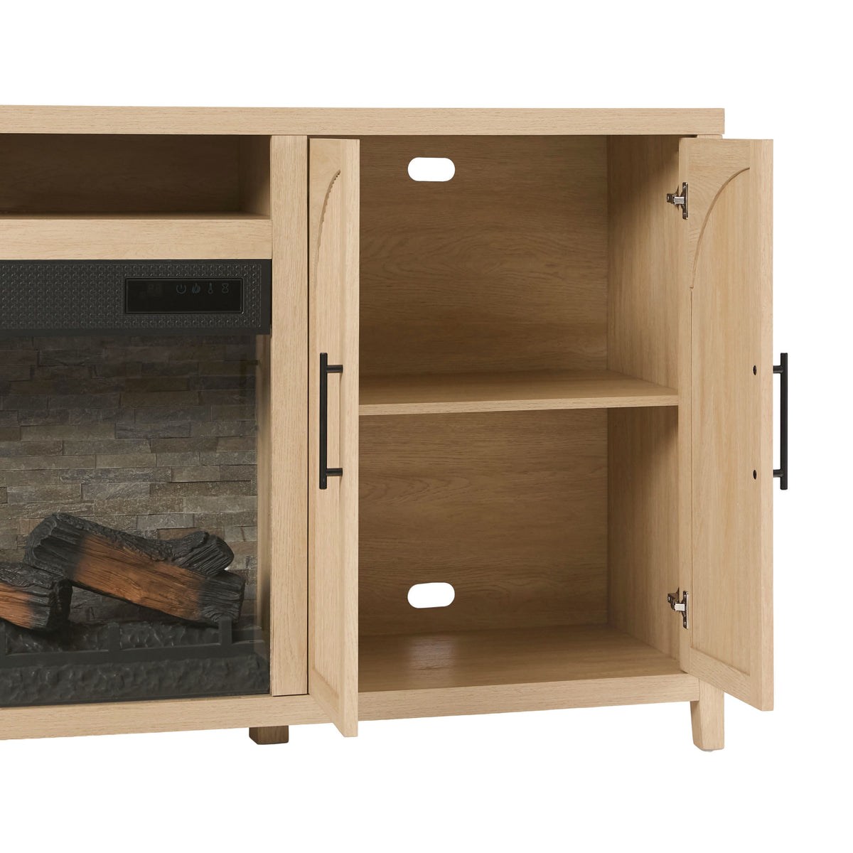 Sasha 80" Modern Reeded TV Stand with duraflame® Smart Electric Fireplace