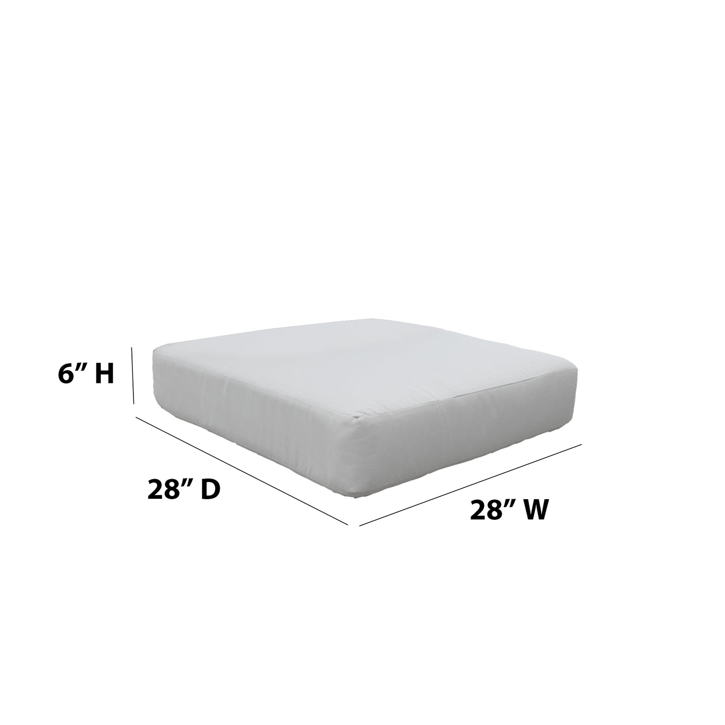 TK Classics Outdoor Cushions for Sectional Armless Chair, 6 Inch