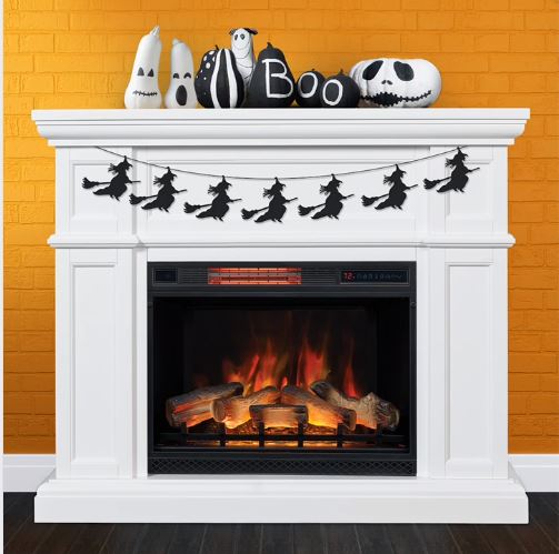 Dressing Up Your Wall Mantel Electric Fireplace for Halloween