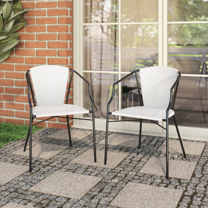 TK Classics Outdoor Wicker Dining Armchairs, Set of 2