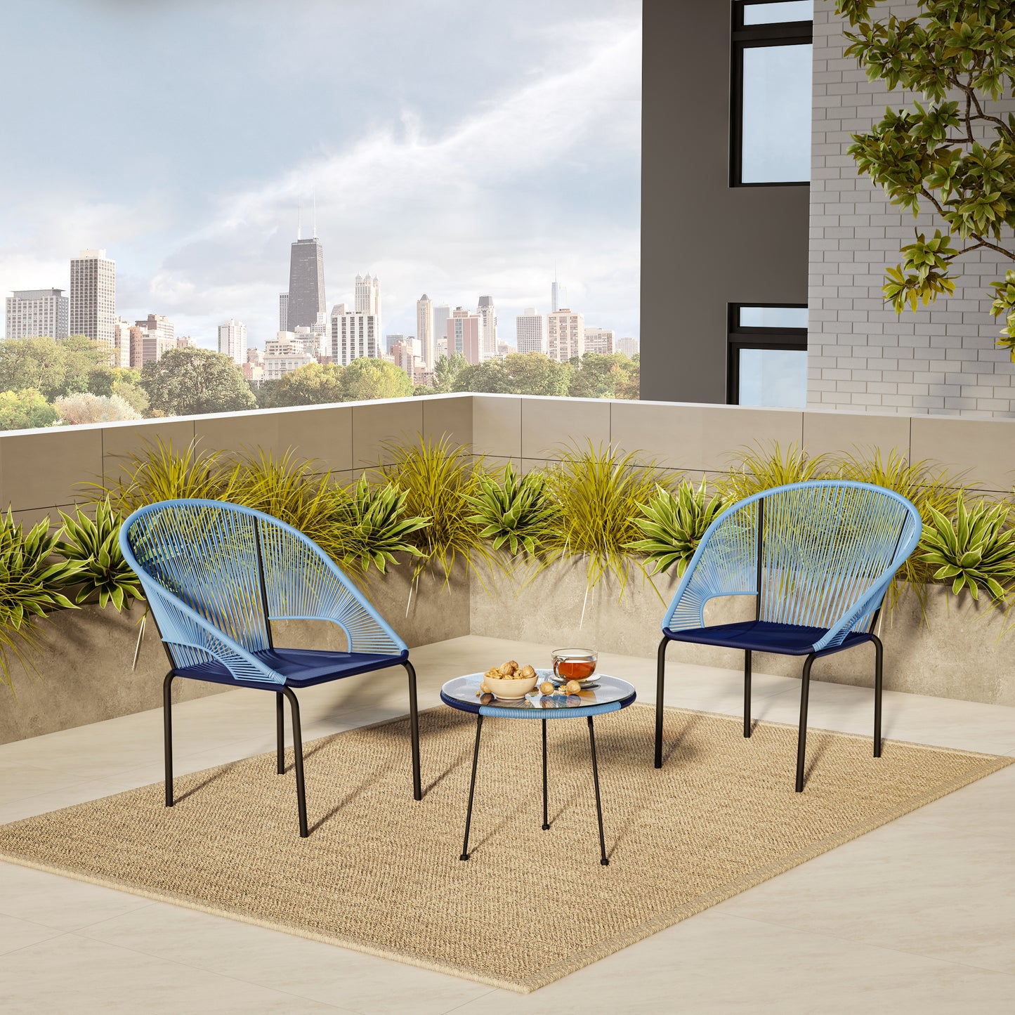 TK Classics Outdoor 3-Piece Conversation Set