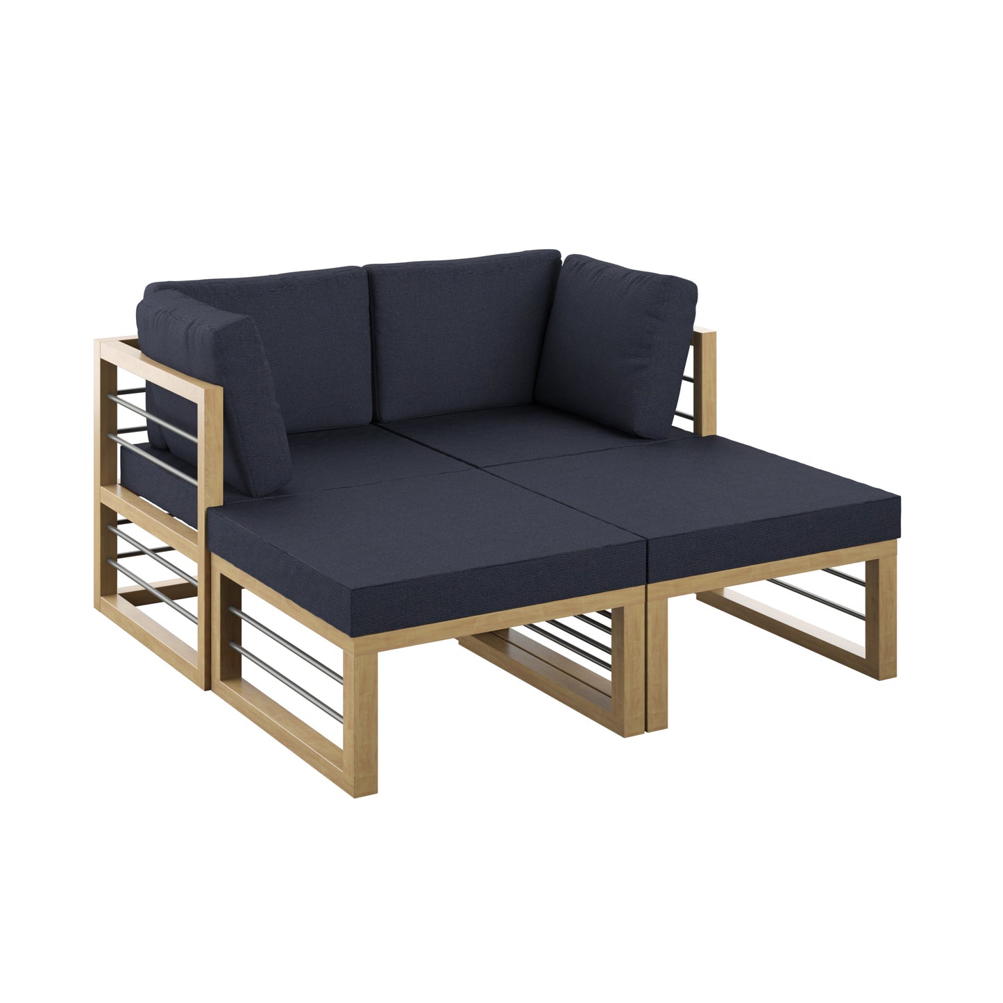 TK Classics 4 Piece Aluminum Outdoor Sectional Sunbed