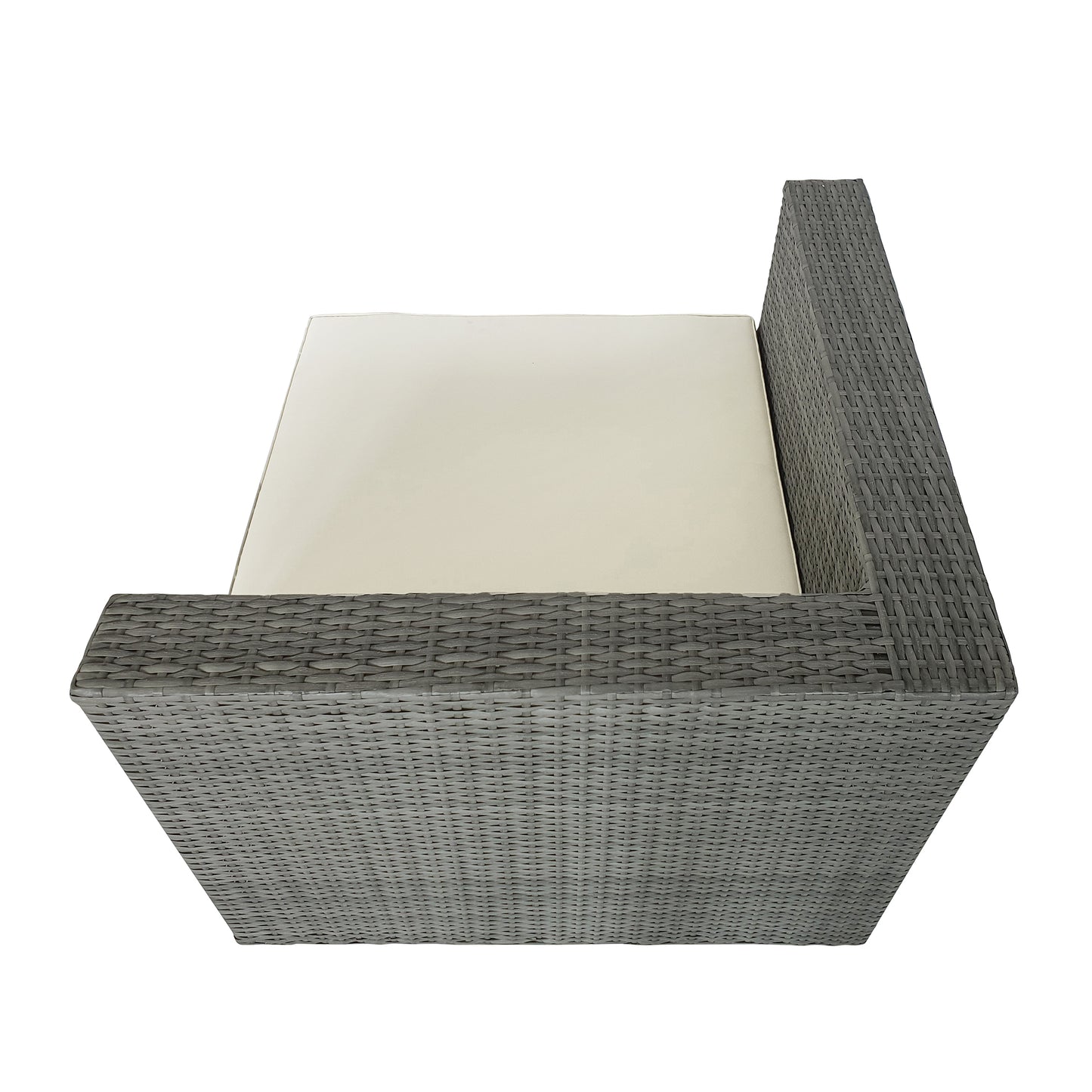 TK Classics Outdoor Corner Sofa - Dark Gray Wicker/Vanilla Cushion