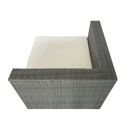 TK Classics Outdoor Corner Sofa - Dark Gray Wicker/Vanilla Cushion