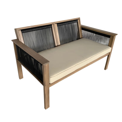 TK Classics Outdoor Acacia Loveseat with Cushion