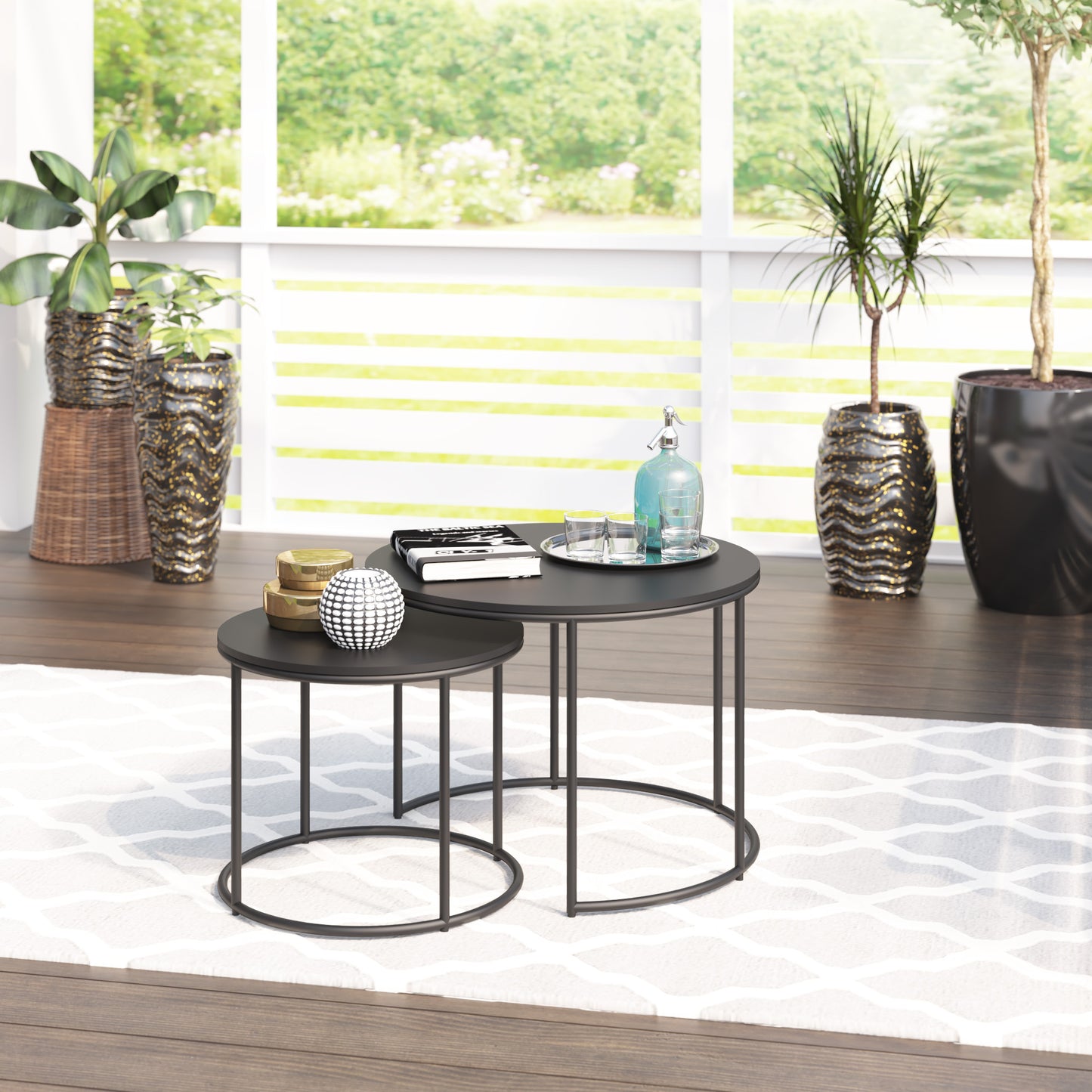 TK Classics 2-Piece Nesting Coffee Table