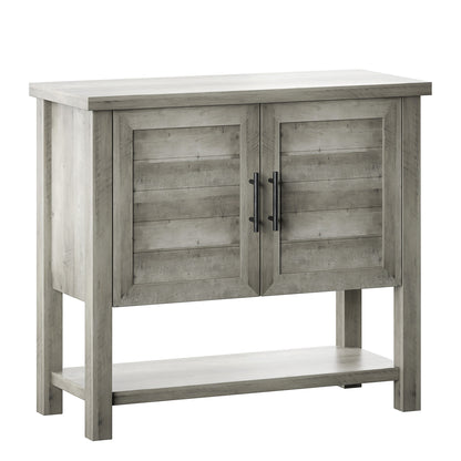 Console Table with USB Charging Ports and Louvered Doors