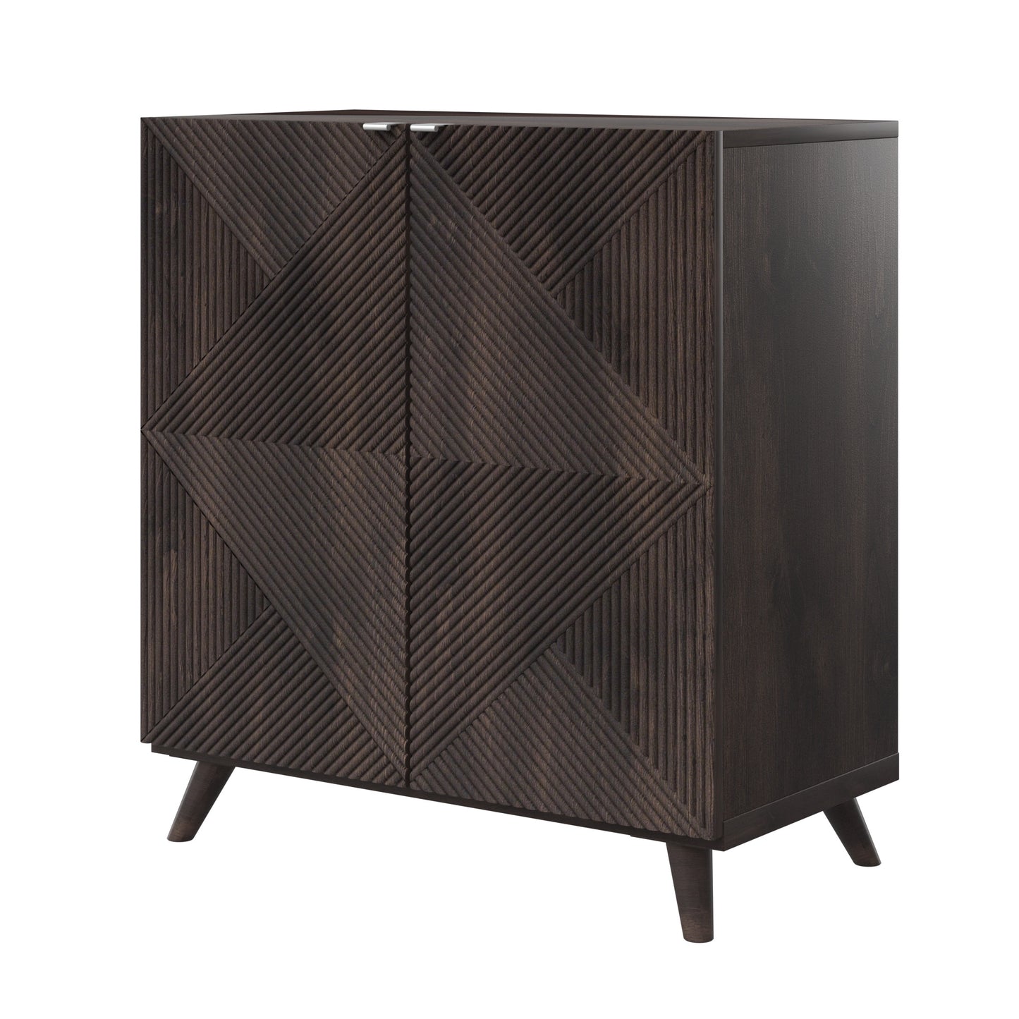 Accent Cabinet with Geometric Pattern Doors