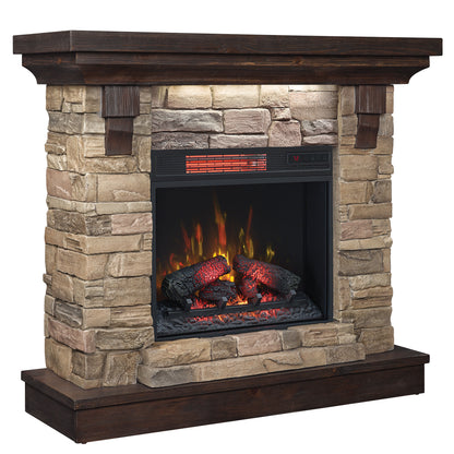 Eugene Wall Electric Fireplace Mantel, Aged Coffee (Electric Fireplace sold separately)