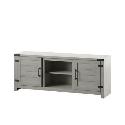 TV Stand for TVs up to 65" with Planked Doors and Nail Head Details