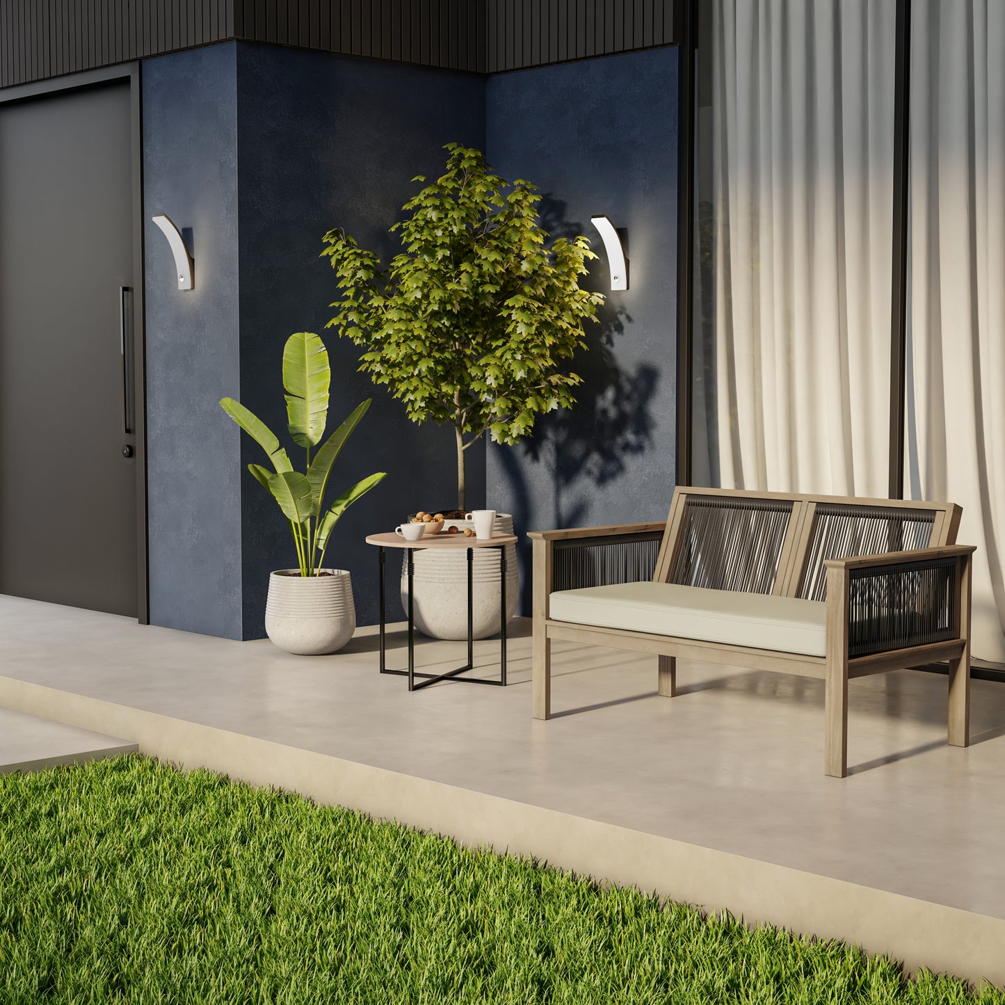 TK Classics Outdoor Acacia Loveseat with Cushion