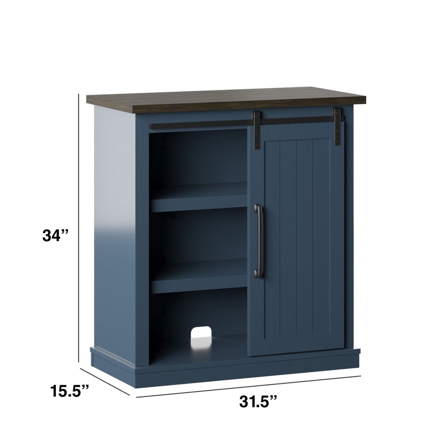 Accent Cabinet with Sliding Barn Door and Adjustable Shelving