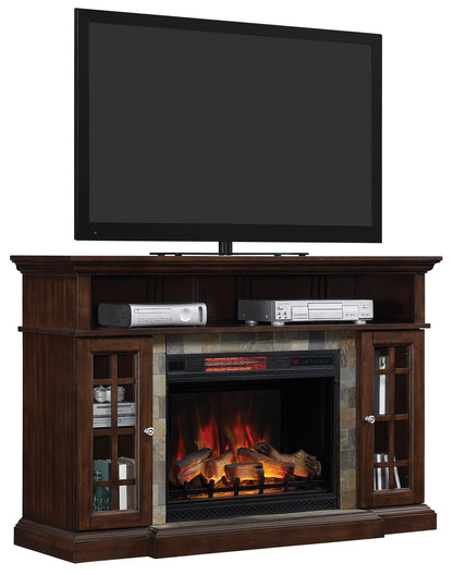 Lakeland TV Stand for TVs up to 65", Roasted Cherry (Electric Fireplace Insert sold separately)