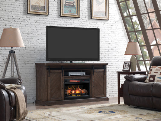 Southgate TV Stand with ClassicFlame® Electric Fireplace, Antique Coffee