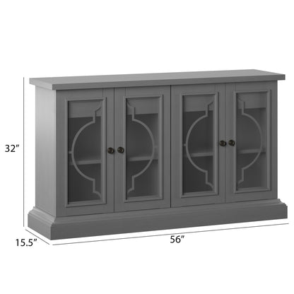 Twin Star Home Sideboard with Frosted Glass Doors