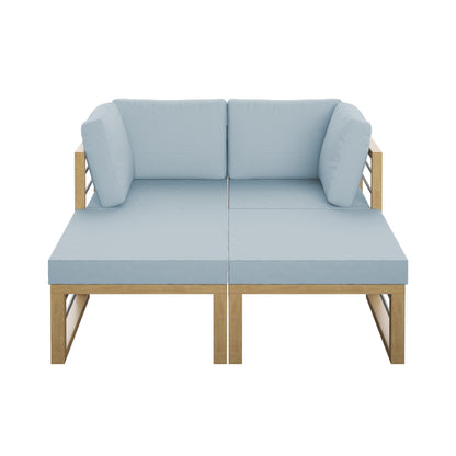 TK Classics 4 Piece Aluminum Outdoor Sectional Sunbed