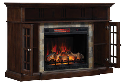 Lakeland TV Stand for TVs up to 65", Roasted Cherry (Electric Fireplace Insert sold separately)