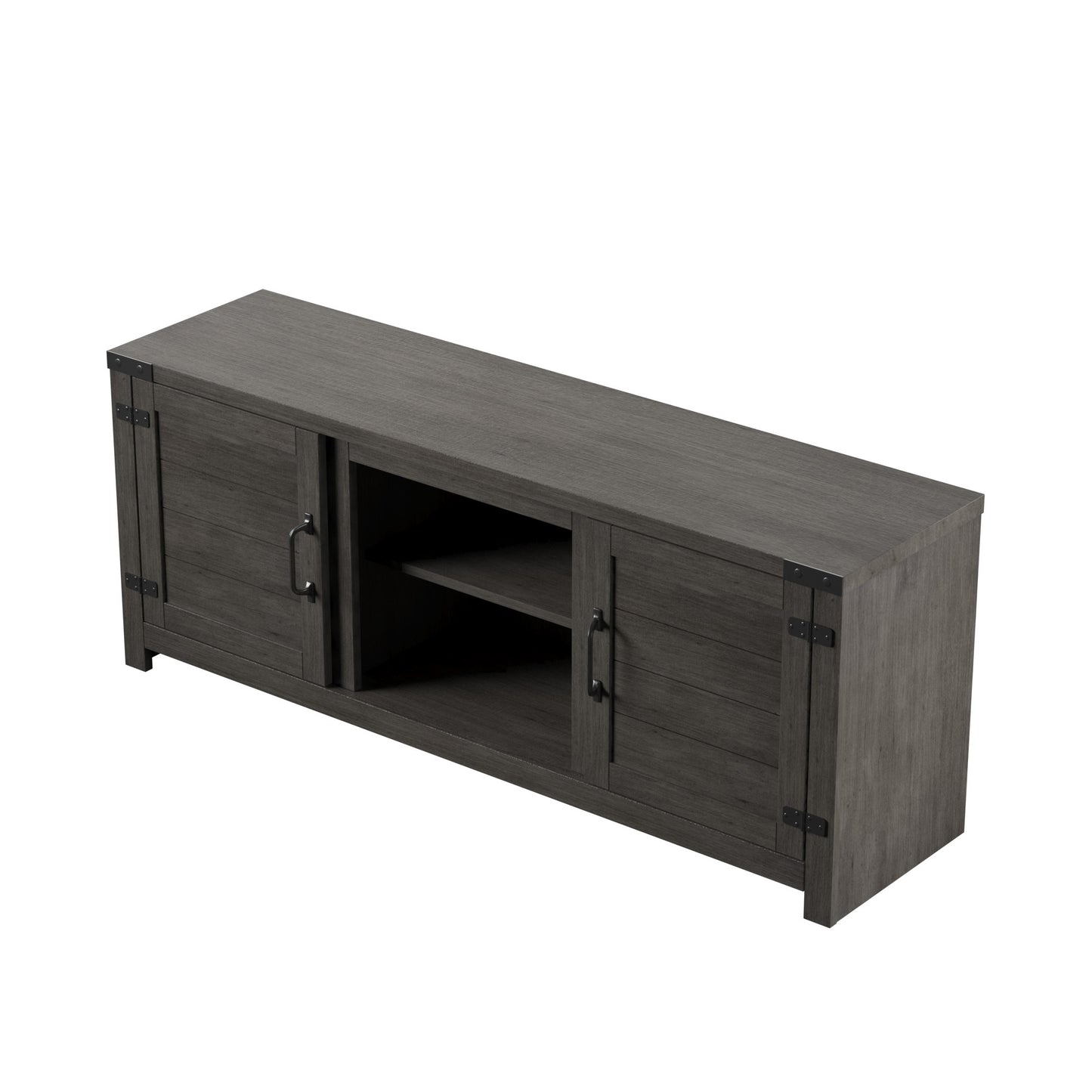TV Stand for TVs up to 65" with Planked Doors and Nail Head Details