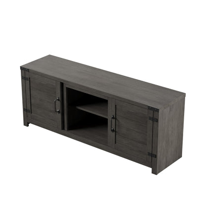 TV Stand for TVs up to 65" with Planked Doors and Nail Head Details