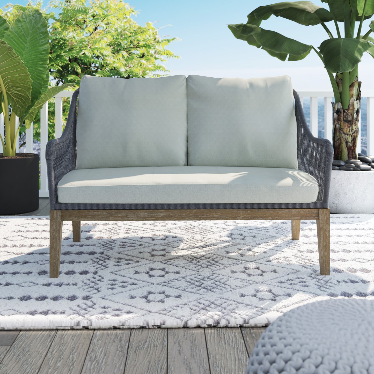 TK Classics Outdoor Loveseat for 2 People with Cushions