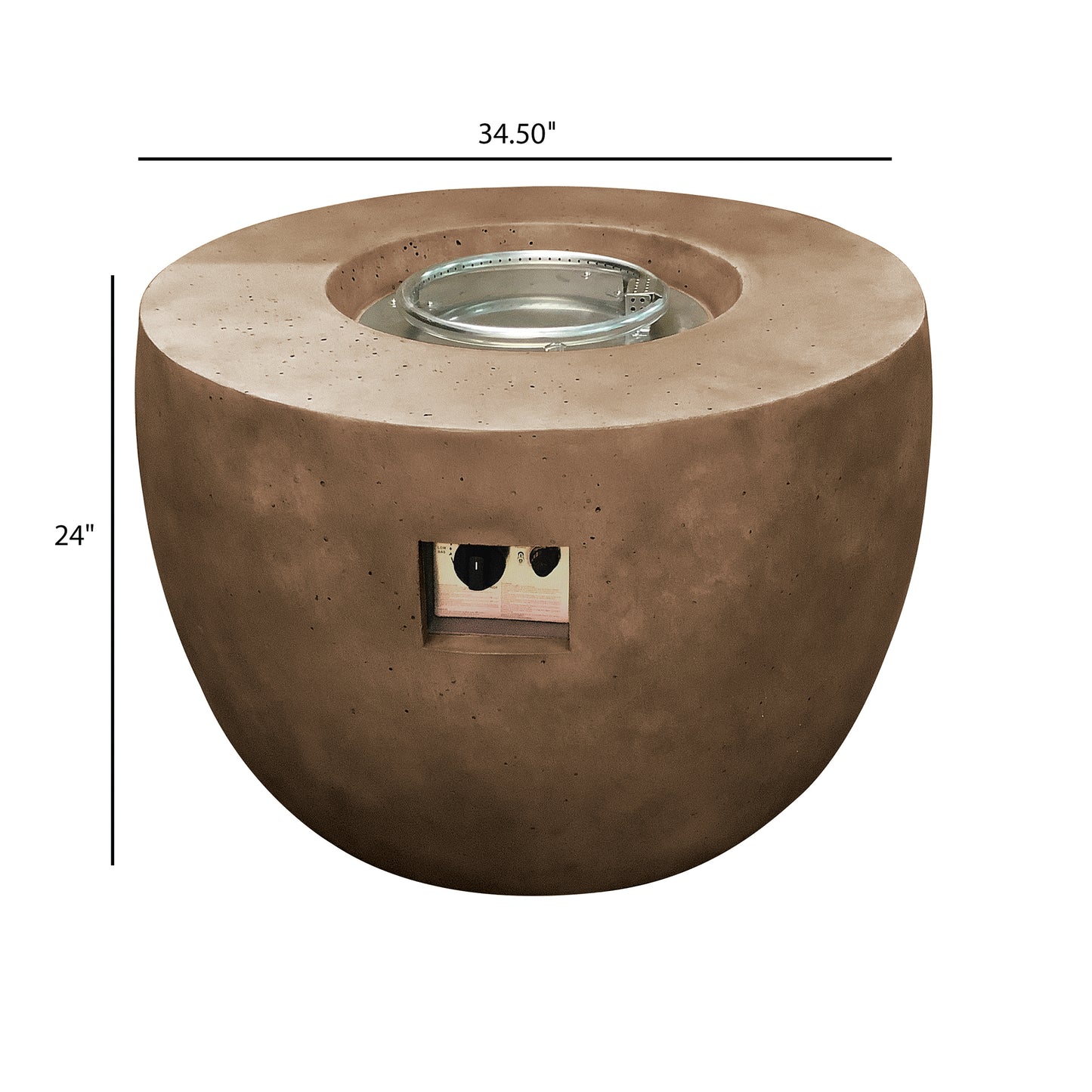 TK Classics 34.5” Round Fire Pit with Travertine Stone Finish