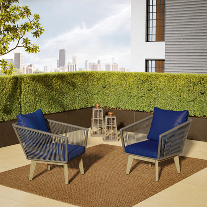 TK Classics Outdoor Chairs with Cushions, Set of 2