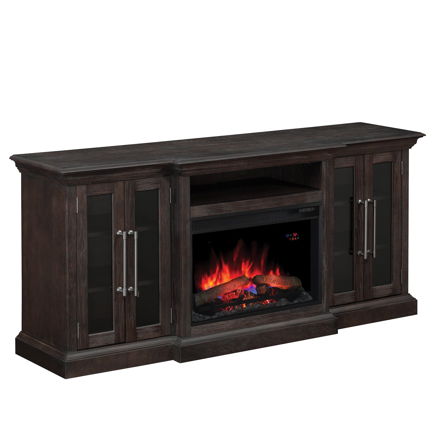 Grand TV Stand for TVs up to 80", Espresso Pine (Electric Fireplace Insert sold separately)