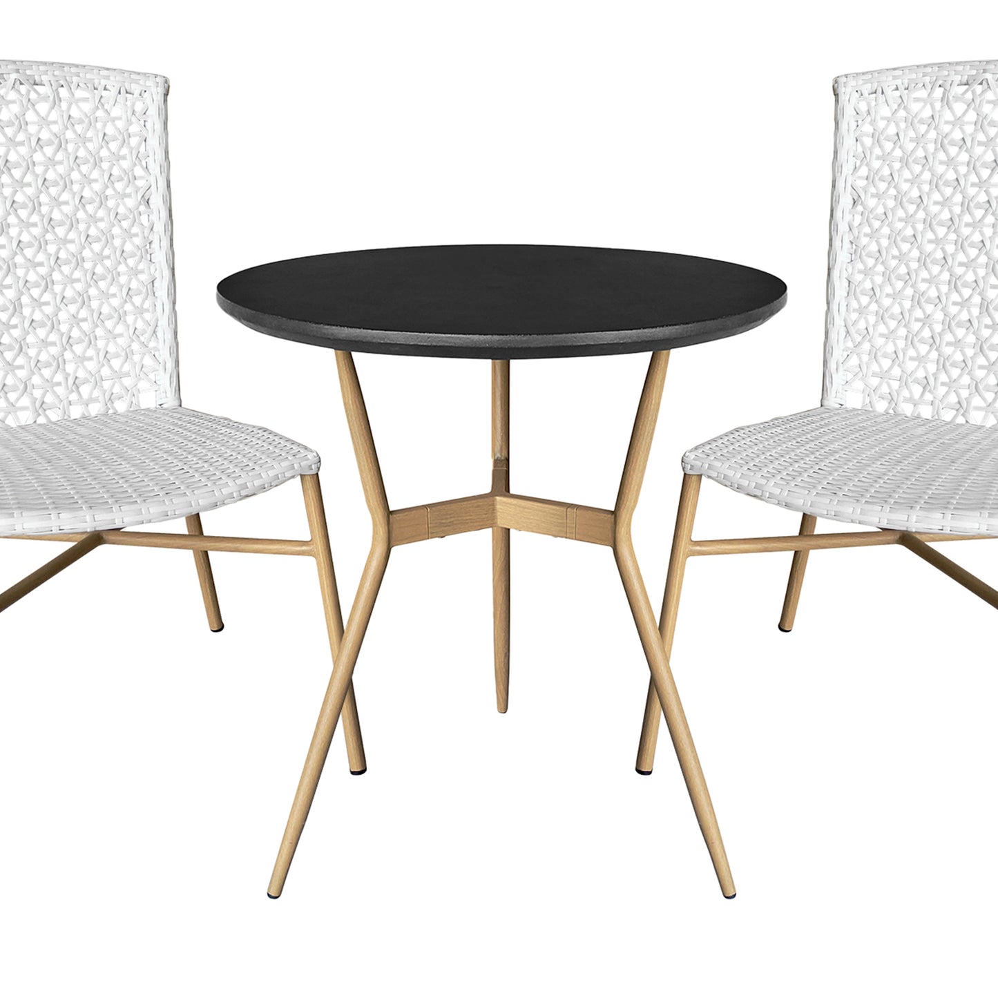 TK Classics 3 Piece Outdoor Dining Set with Tapered Legs