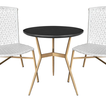 TK Classics 3 Piece Outdoor Dining Set with Tapered Legs