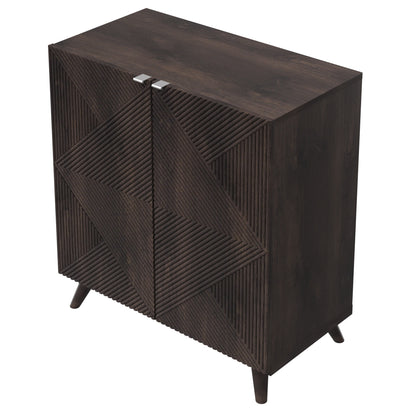 Accent Cabinet with Geometric Pattern Doors