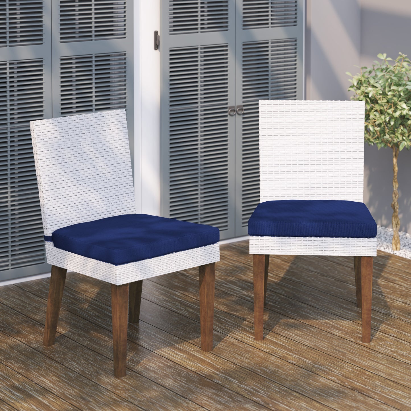 TK Classics Outdoor Dining Chairs with Cushions, Set of 2