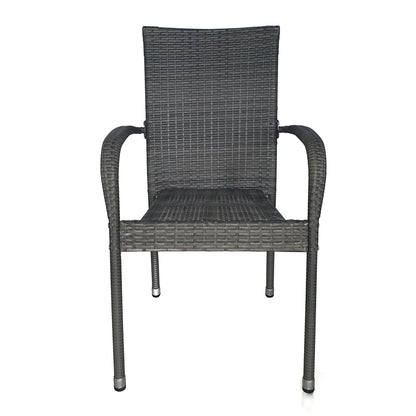 TK Classics Outdoor Wicker Dining Arm Chairs, Set of 2