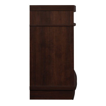Deerfield TV Stand with Two Speakers for TVs up to 80", Antique Brown Cherry (Electric Fireplace sold separately)
