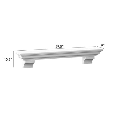 60" Mantel Shelf with Optional Corbels