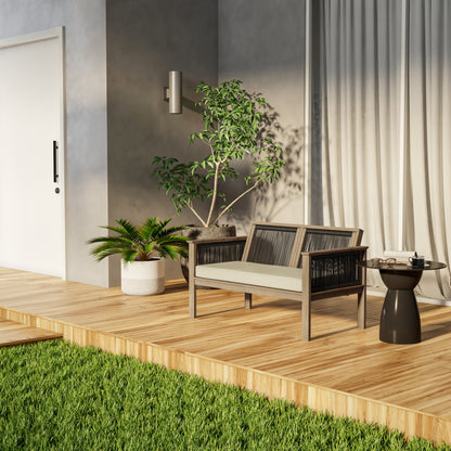 TK Classics Outdoor Acacia Loveseat with Cushion