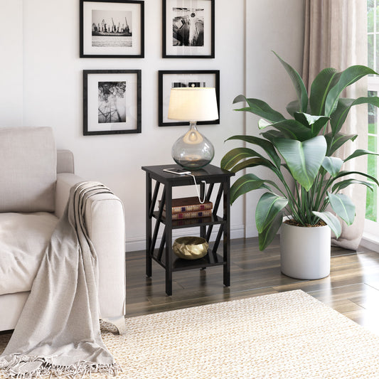 Side Table with USB Charging Ports