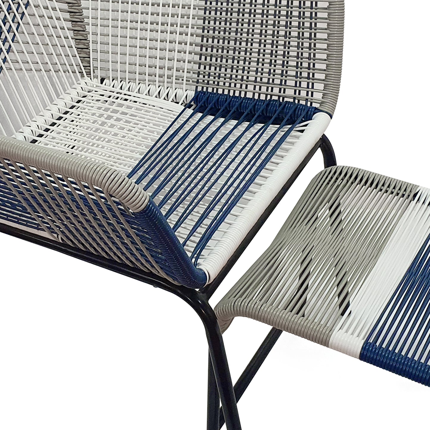 TK Classics Outdoor Wicker Contemporary Lounge Chair with Ottoman