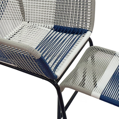 TK Classics Outdoor Wicker Contemporary Lounge Chair with Ottoman