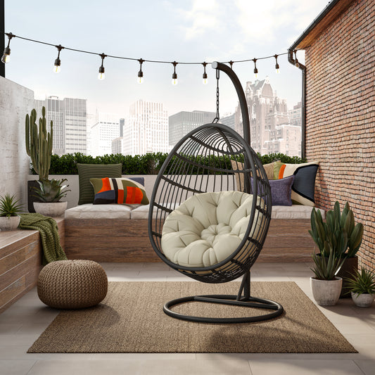 TK Classics Swing Egg Chair Hammock with Cushion and Stand