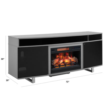 Enterprise TV Stand for TVs up to 80", Imperial Gray (Electric Fireplace sold separately)