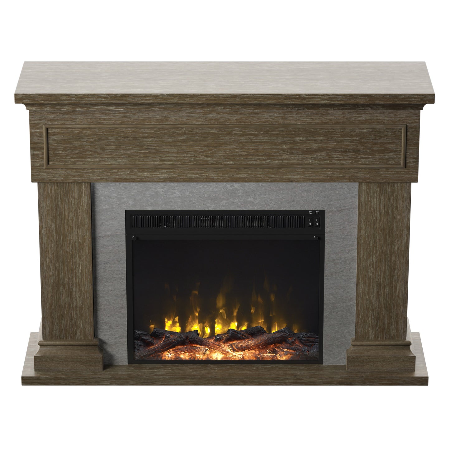 Wall Mantel Electric Fireplace with Reversible Surround