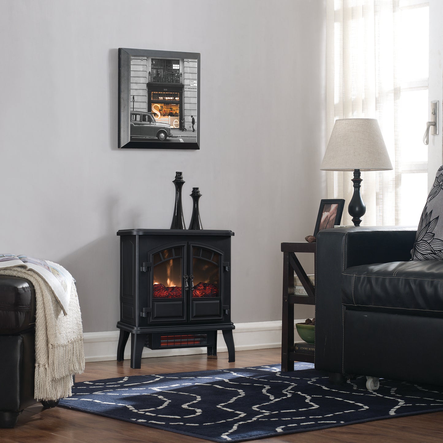 duraflame®  Infrared Quartz Electric Stove Heater, Black