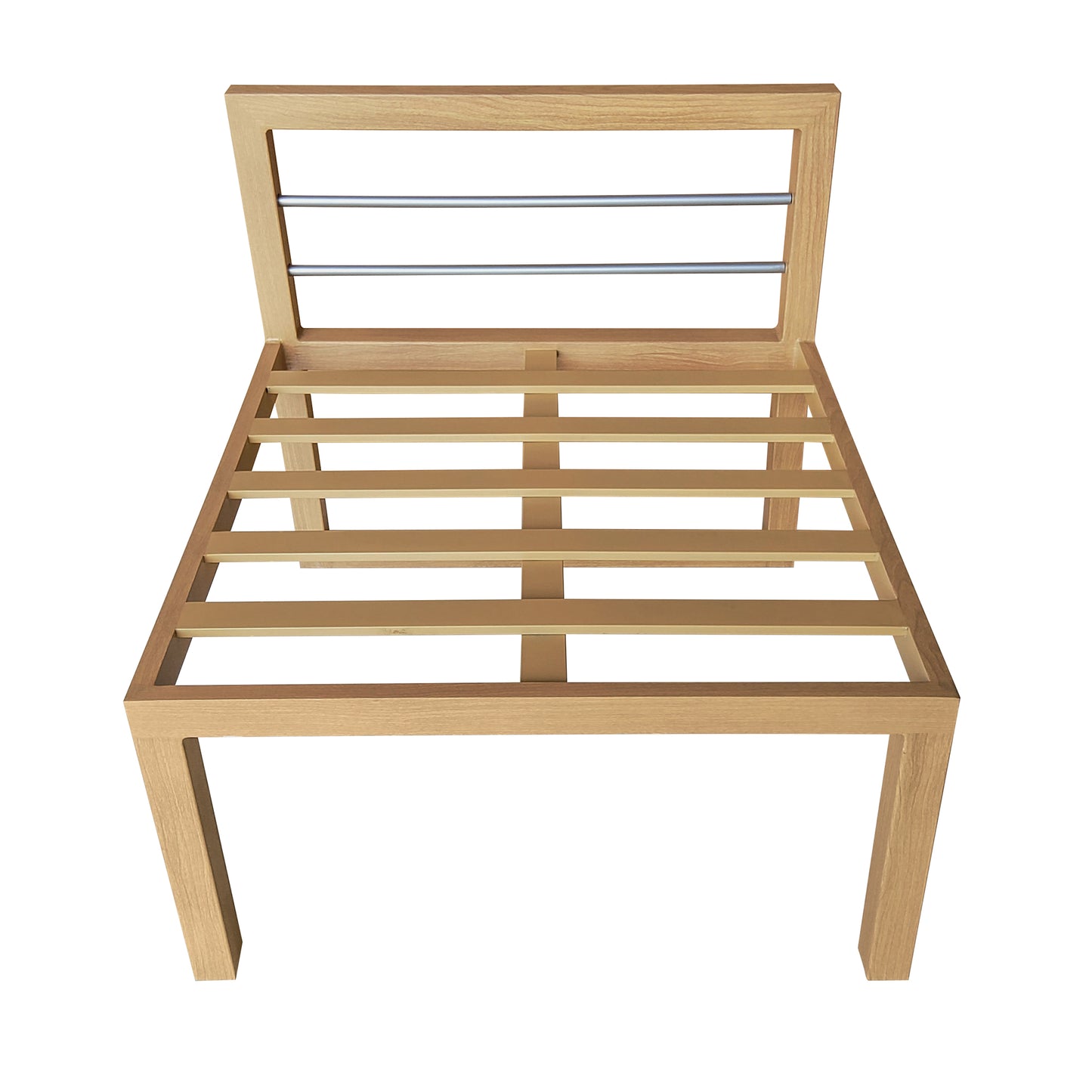 TK Classics Outdoor Aluminum Armless Sofa Seats, Set of 2