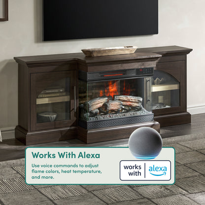 duraflame® 60" Smart Electric Fireplace TV Stand, Alexa Voice & App Control